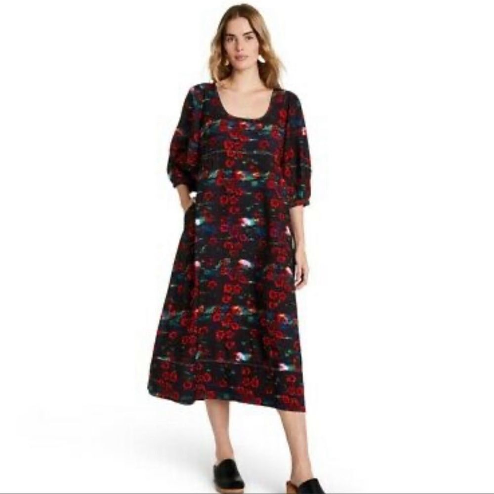 NWT Rachel Comey x Target Women's Floral Printed Volume 3/4 Sleeve Dress